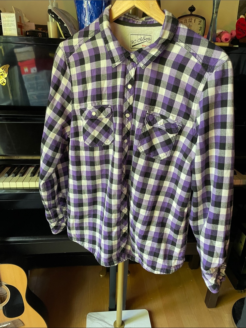 Plaid Button-up Sherpa Lined Shacket